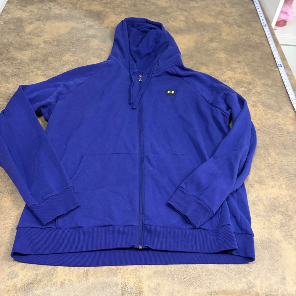 Under Armour Full Zip Hoodie Mens XXL Blue Rival Terry 1357111